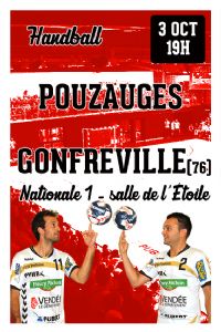 N1 M Handball - Pouzauges reçoit Gonfreville (76). Le samedi 3 octobre 2015 à Pouzauges. Vendee.  19H00